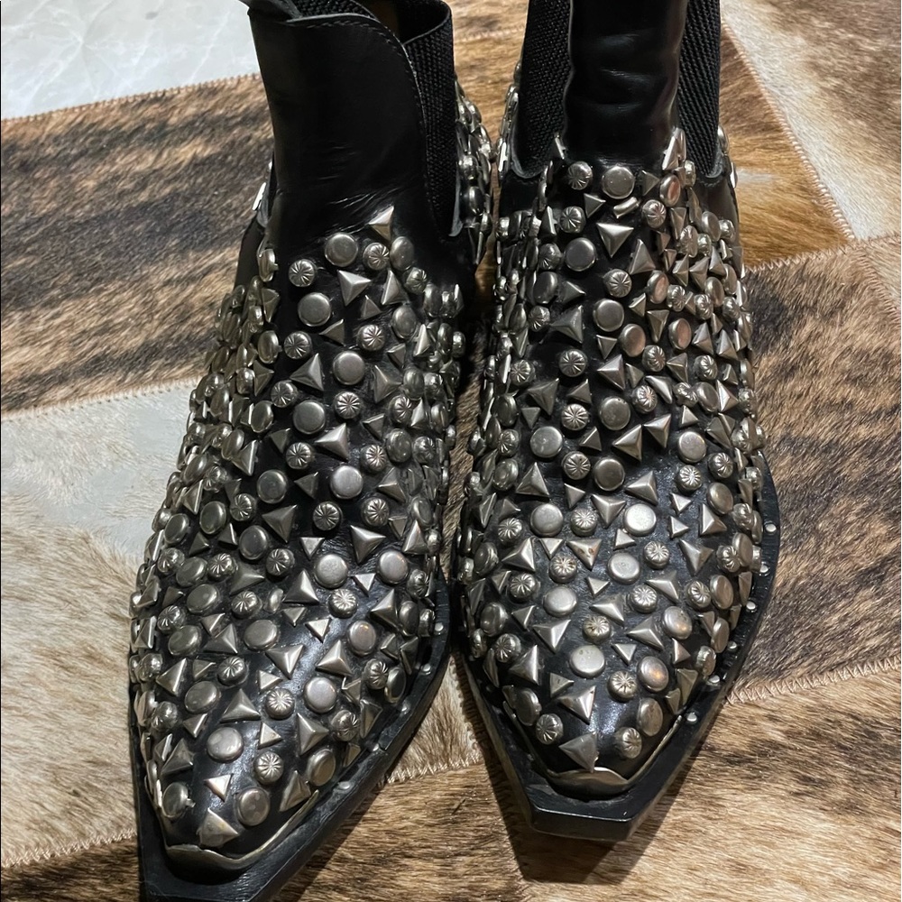 PHILIPPE MODEL black studded ankle boots